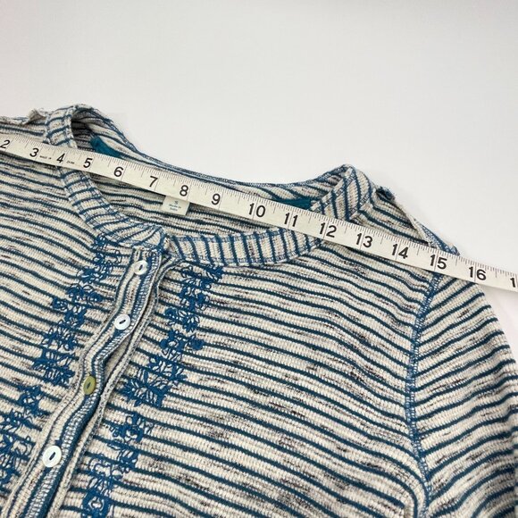 *SUNDANCE Embroidered Space Dyed Waffle Knit Thermal Henley Top Size S - Picture 9 of 13